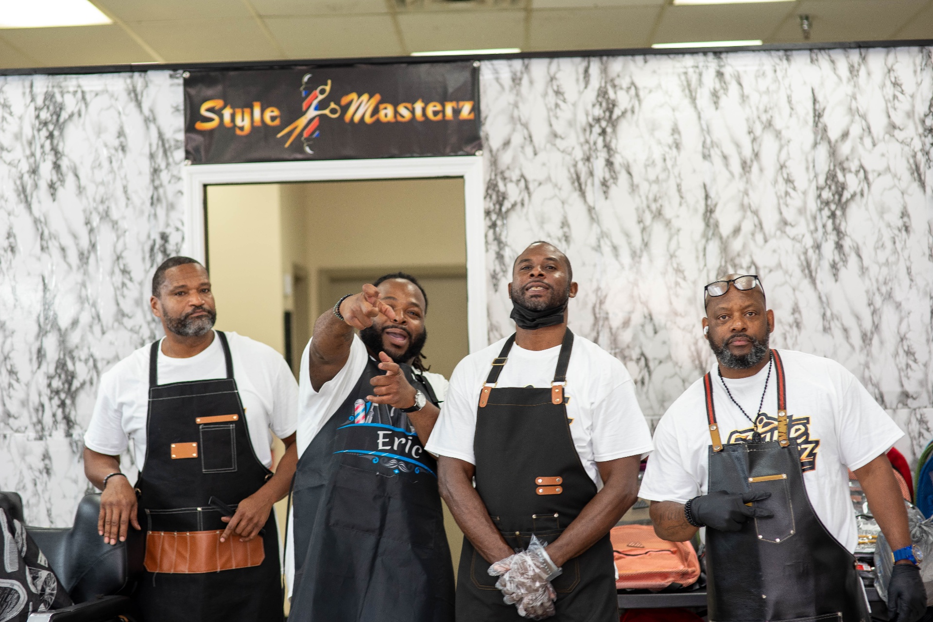 Style Masterz barbers welcoming clients